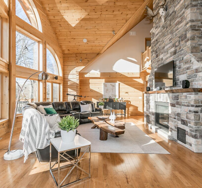 Timberframe interior livingroom