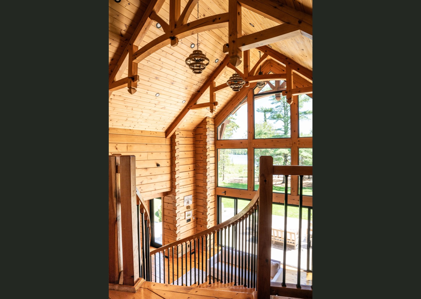 Grizzly top of staircase